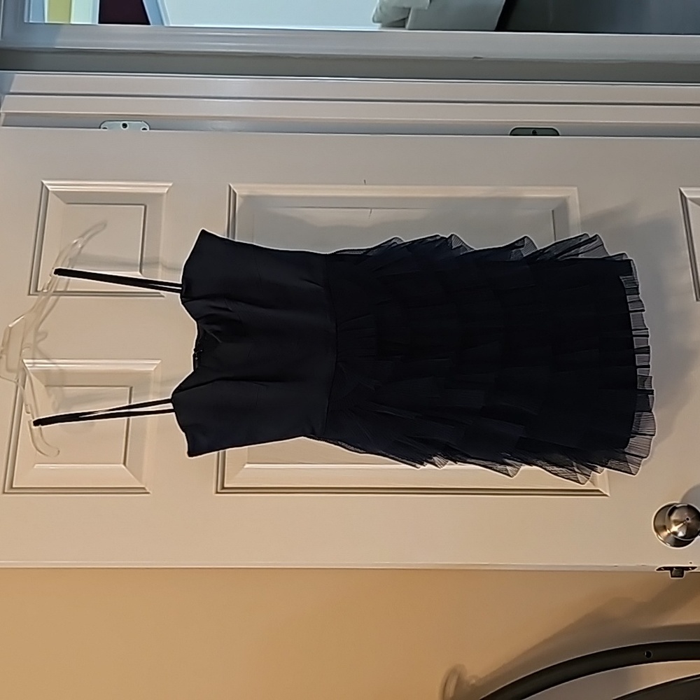Bcbgmaxazria ruffled dress. Great cocktail dress. Dress up or down size 12